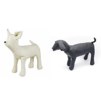 2 Gab. Ādas Suņu Mannequins Stāvus Suns Modeļi Rotaļlietas Lolojumdzīvnieku Veikals Reklāmas Manekena Balts S & Black M
