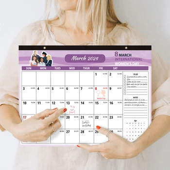 2024 Lielu Sienas Kalendārs Galda Kalendārs ar to-do sarakstu un Atzīmē katru Gadu Mēneša, Nedēļas, Dienas Plānotājs, uzdevumu Saraksts Karājas Programma
