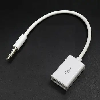 3,5 mm Vadu Auto Vīriešu Auto AUX Audio Spraudņa Ligzda Uz USB Izvēlēties 2.0 Adapteris Var Converter Melna Balta Krāsu Sieviešu B7B9