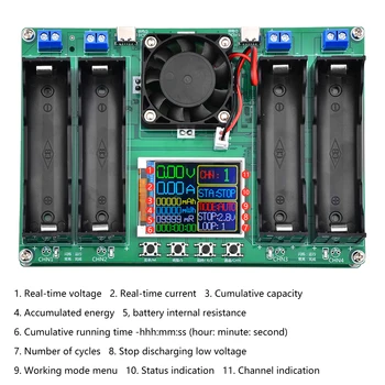 4CH Tipa C LCD Displejs Akumulatora Jaudu un Testeris MAh MWh Litija Baterijas Digitālo Akumulatora Jauda Detektors 18650 Akumulatoru Testeris