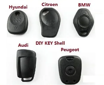 5gab/daudz Universālo Auto atslēgu Shell Audi/BMW/Hyundai/Citroen/Peugeot atslēgas roktura apvalks DIY fiksētu bez asmens Atslēga