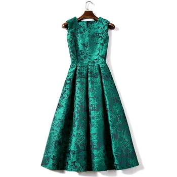 Augstas Kvalitātes Elegants Sieviešu Piedurknēm Sen Maxi Kleitu Modes Jaunu Boho Ziedu Vintage Krāšņs Dāmas Puse Drēbes