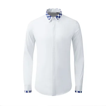 Augstas Kvalitātes Luksusa Rotaslietas Modes Gadījuma Cilvēks Krekls Modes Videi Draudzīgu Auduma Vīriešu Krekls