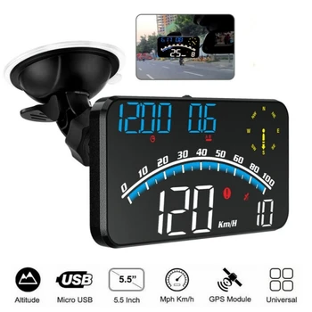 Automašīnas Digitālā Spidometra Head Up Displejs HUD GPS Odometra ātruma pārsniegšanu Signalizācijas Universāls, ātruma pārsniegšanu Signālu HD Displejs, Visām Transportlīdzekļu