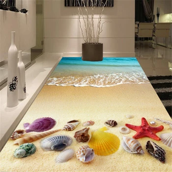 beibehang Beach, jūras zvaigzne Gliemežvākiem custom tapetes papel de parede 3d grīdas stereoskopiskās grīdas tapetes dzīvojamā istabā