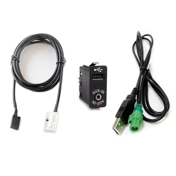 Biurlink AUX-in, USB Slēdzis Kontaktligzda USB Vads Uzlādei BMW E60 E63 E64 E65 E66 E81 E82 E87 E88 E70 E90 E91 E92