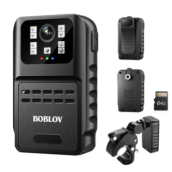 BOBLOV WIFI bezvadu Mini Kamera, 1080P Video Audio Diktofonu Nēsāšanai Kabatā Mazu Videokameru APP Kontroles Policijas Struktūra Kamera Velosipēds Sporta Cam