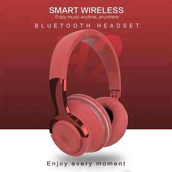 DISOUR Bezvadu Bluetooth 5.1 Austiņas Krāsains LED Gaismas Austiņas Saliekami Regulējams Stereo Austiņas Mūzikas Spēļu