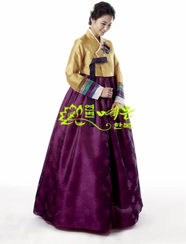 Dāmas Hanbok Korejas Sākotnējā Importēti Auduma Korejas Tautas Tērps Tradicionālo Hanbok Satīna Hanbok