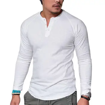 Gadījuma T-krekls Izturīga Vīriešu garām Piedurknēm T-krekls Slim Kokvilnas Gadījuma T-krekls Puse