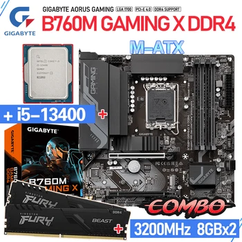 GIGABYTE Intel B760 Mainboard i5 13400 Ar Kingston DDR4 3200MHz 8GB*2gab Darbvirsmas Auni + B760M SPĒĻU X D4 PCI-E 4.0 LGA 1700