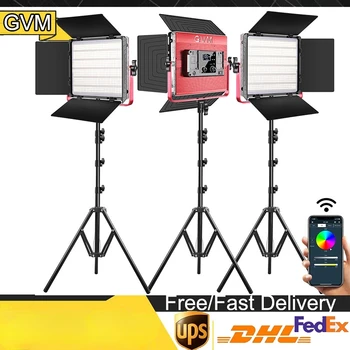 GVM 1200D LED Foto Studija Gaismas Tiktok Youbute Spēli Live Video Apgaismojums 50W Bi-Krāsu Video Ieraksts, Fotogrāfijas Paneļa Lampas