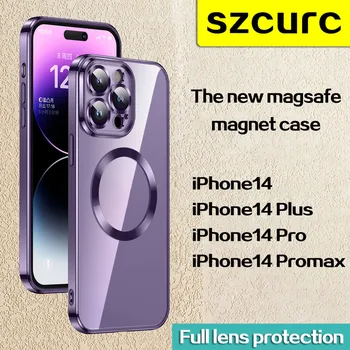 Jaunu magsafe Augstas klases luksusa iPhone 14 Pro Max gadījumā, iphone 13 12 11 Telefonu gadījumā Magnētisko iesūkšanas ultra-thin protective cover