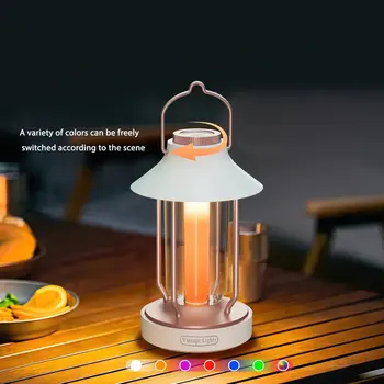 Jaunu Portatīvo LED Kempings Laternu 10000mAh Uzlādējams Kempings Gaismas Ūdensizturīgs Aptumšojami RGB Lightling Režīmi Telts lampa Ar USB