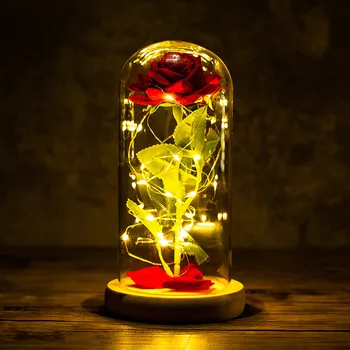LED Mūžīgo Rožu Ziedi Nakts Gaismas 3D Galda Lampa, Kāzu Dekori Valentīna Dienas Dāvanas Gultas Lampa, Telpu Rotājumi