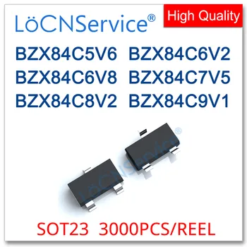 LoCNService 3000PCS SOT23 0.35 W BZX84C5V6 5.6 V BZX84C6V2 6.2 V BZX84C6V8 6.8 V BZX84C7V5 7.5 V BZX84C8V2 8.2 V BZX84C9V1 9.1 V BZX84C