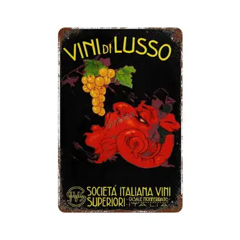 Metāla Skārda Zīme Itālijas Vino Reklāmas Vintage Pārpublicēšana Metāla Zīmju Dekoratīvās Alumīnija Pazīmes, Valsts Parakstīt Pub Kluba Bāra Sienas