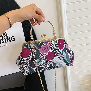 Modes Tote Soma palīdzības Ziedu somā, lai sievietes Dizains, Sieviešu Pleca Soma, HI-Q Ķēdes Crossbody Soma Dāmas Vakarā Pakete maku