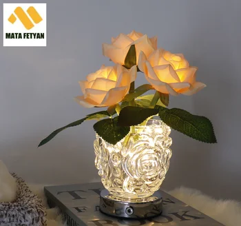 Nightlight šampanieša rozes lampas led radošo romantisks galda lampa atmosfēru lampas dzimšanas dienas dāvanu guļamistabas gultas
