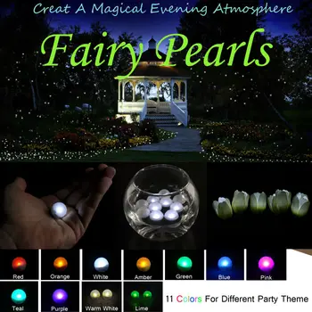 Pasaku LED Pērles!!!(50gab/Lot), Kāzu Dekorēšana 2CM Mini Krāsains Maza Akumulatora Led Ogas Ūdensizturīgs Mainīgu LED Apgaismojumu