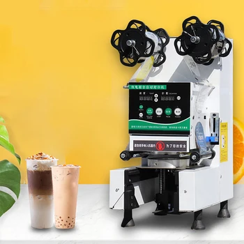 Pilnībā Automātiska Kausa Aizzīmogošanas Mašīnas Papīra Tasi Piena Tējas Sealer Kafiju, Sulu, Sojas Pienu Dzert Siltuma Sealer Bārs un Piena Tējas Salons
