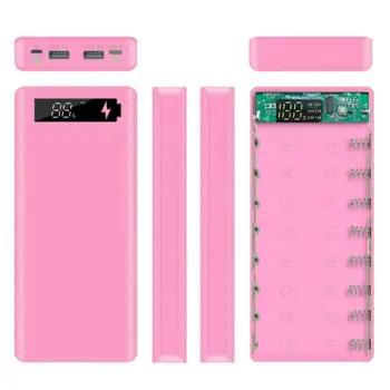 Portatīvo Micro USB Type-C 18650 Akumulatoru Kameras LCD DIY Mobilo Jauda Bankas Lietā