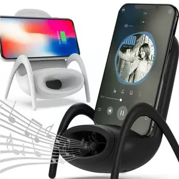 Pārnēsājams Mini Krēslu Bezvadu Lādētāju Piegādes Visi Telefoni Daudzfunkcionāls Tālrunis Stāvēt ar Mūzikas Skaļruņa Funkciju S7J9