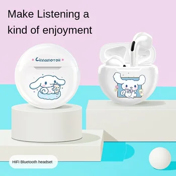 Sanrio Kawaii Cinnamoroll Manu Melodiju Bluetooth Austiņas Bezvadu Cute Karikatūra Anime Attēls Austiņas Bērniem Dāvanas Zēnu Un Meiteņu Rotaļlietas