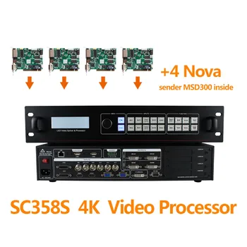 SC358S SDI Video salikšanas mašīnas Profesionāla Led Displejs Līmēšana Video Procesors Signālu Komutatoru ar Nov MSD300 Nosūtīšanas Karte