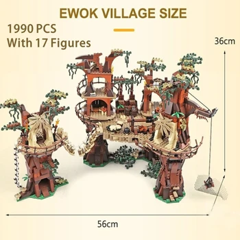 The Ewok Ciema 1990. gada GAB., Celtniecības Bloki, Ķieģeļi Modeli, Rotaļlietas, Bērnu Dzimšanas dienas, Ziemassvētku Dāvanas Saderīgu 10236 05047 81049
