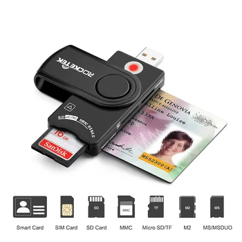 USB 2.0 (Smart Card Reader (micro SD/TF atmiņas ID Bankas EMV elektronisko DNIE dni pilsonis sim cloner adapteris savienotājs