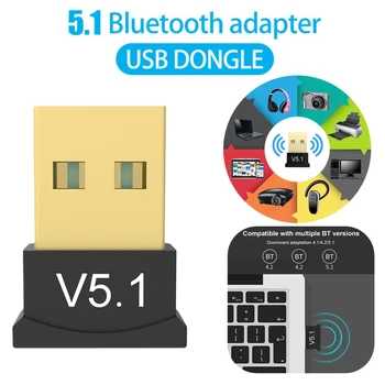 USB Bluetooth 5.1 Adapteri, Raidītājs, Uztvērējs, Bluetooth Audio, Bluetooth Dongle Bezvadu USB Adapteri Datoru PC Klēpjdators