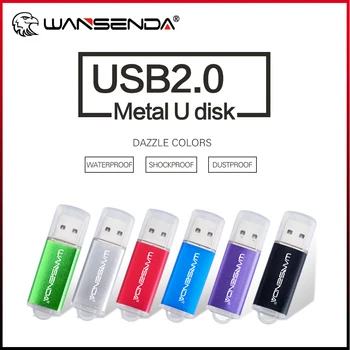 Wansenda Mini Metāla Zibatmiņas Diska 256 GB 128GB USB Flash Drive 64GB, 32GB Pen Drive 16GB 8G 4GB Key USB 2.0 Foto Atmiņas kartes memory Stick