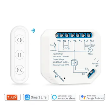 WiFi Aizkaru Rullo žalūziju Slēdzis Modulis ar RF Tālvadības Tuya Smart Dzīves App Taimeris Google Home Alexa Balss Vadība