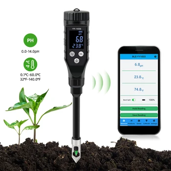 YY-1033 Augsnes PH Mērītājs 0.0~14.0 pH Bluetooth Augsnes Testeri Datu Reģistrācijas Pagaidu Skābums Analyzer par Hidroponika Stādīšanas Dārza Farmlan