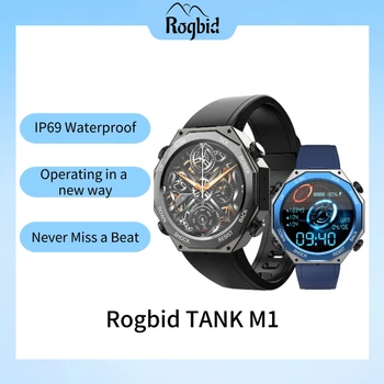 Āra Smart Skatīties Rogbid Tanks M1 IP68 5ATM Ūdensizturīgs Peldēšana Smartwatch Bluetooth Zvanu Āra Fitnesa Par Xiaomi Tālruni